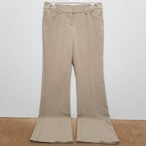 Daisy Fuentes pants 4 Moda twill wide leg trousers sand heather stretch - Picture 1 of 13